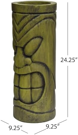 Stone Statue Urn Planter, 24 Inch, Antique Green - Image 5