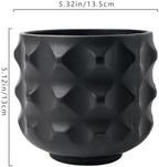 Generic Ceramic Plant Pots, Geometry Textured Flower Pots Indooe/Outdoor, Modern Planter for Home Decor,Office,Bookshelf,Living Room, 5'' H (Black) - Image 7