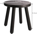 Round Solid Wooden Stool,Plant Stand,Step Stool,Black,15.8" H - Image 3