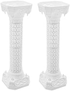 Roman Columns Wedding Column Stand Roman Pillar Plant Stand Plastic Greek Statue Pedestal Flower Pot Holder Decor, Elegant Decorative Column for Wedding Event Party by Unknown