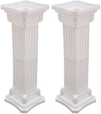 Roman Columns Wedding Stand Roman Pillar Plant Stand Plastic Greek Column Statue Pedestal Flower Pot Holder Decor Wedding Event Party Elegant Decorative Column (White, 2Pcs, 11.81x35.43 Inch) by Unknown