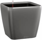 Lechuza Quadro LS 28 Charcoal Metallic, Self-Watering Square Planter, H10.2 L11 W11 in by LECHUZA