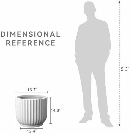Kante Large Round Pedestal White Concrete Planter 16.7" Dia, Outdoor - Image 7