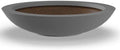 Modern Low Bowl Fiberglass Planter 18" Dia x 4" H, Dark Grey Matte by Unknown
