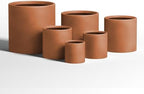 DTY Mount Powell 9.8" D x 9.8" H (Pot Opening 7.1") Fiberstone Cylindrical Planter with Drainage Hole, Weather Resistant for Indoor & Outdoor Use, Includes 2 Extra Coco Mats - Terracotta, Small - Image 6