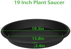 3 Pack of 18 19 inch Plant Saucer, 2.4" Depth Large Plant Tray, Heavy Sturdy Plant Drainage Tray for Indoors, Sturdy Plastic Plant Plate Water Catcher for Planter 15-19"(19", Black) - Image 2