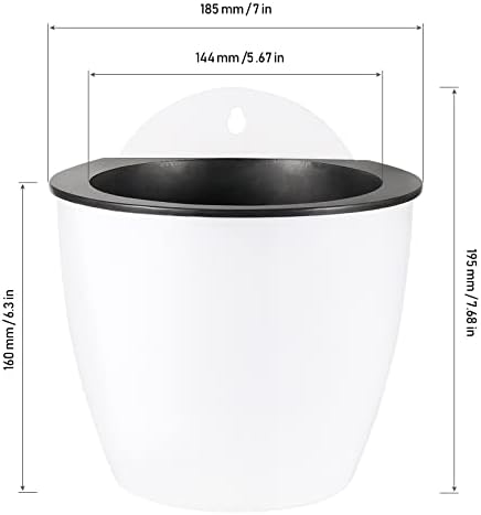 MOUYAT 10 PCS 7 Inch Plastic Wall Mounted Lazy Flower Pots, White Self Watering Hanging Planters with Hooks and Ropes, Water Hanging Plant Pots for Indoor Outdoor Plants - Image 2