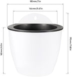 MOUYAT 10 PCS 7 Inch Plastic Wall Mounted Lazy Flower Pots, White Self Watering Hanging Planters with Hooks and Ropes, Water Hanging Plant Pots for Indoor Outdoor Plants - Image 2