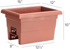 Root & Vessel Countryside Railing Planter Box, 16 Inch, Terra - Image 3