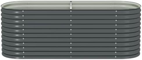 Galvanized Steel Raised Garden Bed 94.5x31.5x31.9 Inch Gray Planter - Image 5