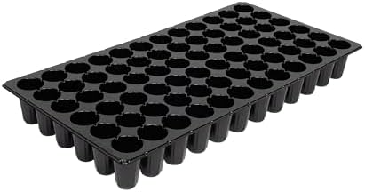 SUNPACK 21" x 11" Heavy Duty 72-Cell Circular Insert Tray, Black, 2.5" (Pack of 10) - Ideal for Greenhouses or Indoor Gardening - Holds Up to 72 Different Seeds - Image 2