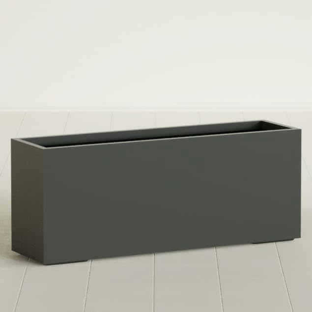 Greenline Leo Tall Rectangular Fiberglass Planter, Outdoor Planter Box by GreenlinePlanters