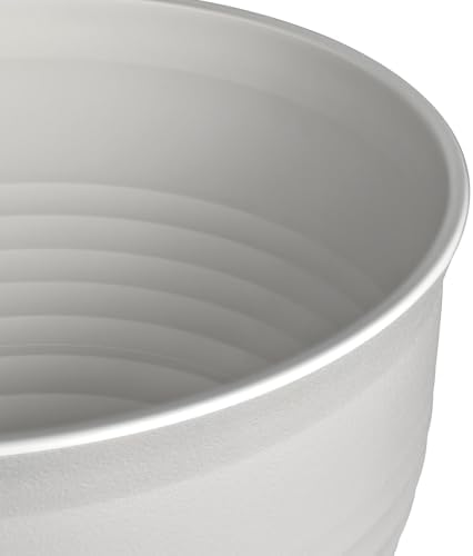 13.8 Inch Round Plastic Planters Urns, Set of 2, White Flower Pots - Image 5