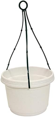 Hanging Flower Pots, White Granite Pots & Hangers 5 Pack - Image 3