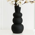 Black Ceramic Vase, Modern Matte Clay by Tenforie