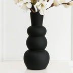 Black Ceramic Vase, Modern Matte Clay by Tenforie