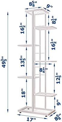 MTB Garden 7 Tier White Metal Plant Stand Indoor Outdoor Flower Pot Display Planter Shelf - Image 2