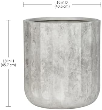 16 Inch Modern Gypsum Planter with Drainage Hole, Decorative Indoor Outdoor Plant Pot for Home Garden - Image 2