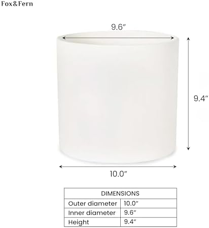 Fox & Fern Large Planter for Indoor or Outdoor, Matte White, 10 Inch - Image 6