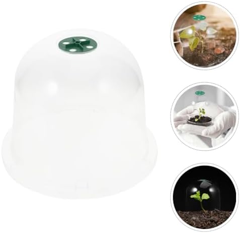 HANABASS 3 Pack Garden Cloche Dome, Plant Nursery Pot Cover, 8.2 x 10.2 Inch, Clear Plastic Plant Pot Domes for Humidity and Frost Protection Outdoor Seedling Propagation - Image 5