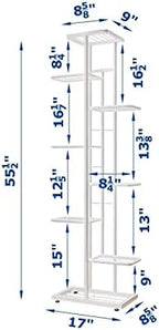 MTB Garden 8 Tier White Metal Plant Stand Indoor Outdoor Flower Pot Display Planter Shelf - Image 2
