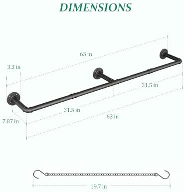SOFITORG 65.7" Metal Plant Hanging Rod, 6 Chains, 2 Pack, Pots Not Included - Image 5