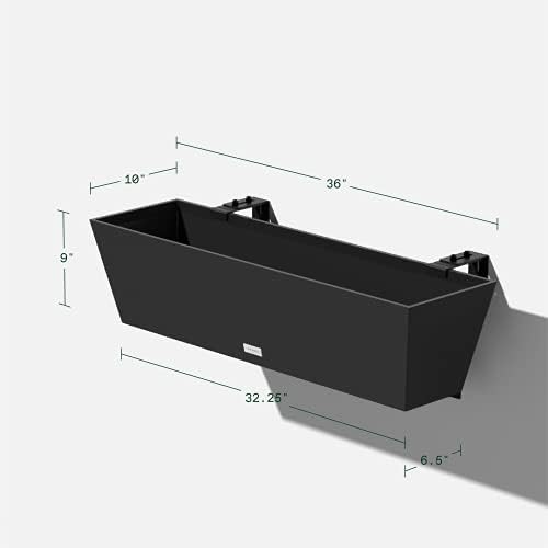 Veradek Pure Series Railing Planter - Tapered Window Box with Bracket - Image 2