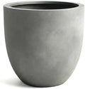 DTY Mount Yale 11.8" D x 11" H (Pot Opening 8.3") Fiberstone Planter with Drainage Hole, Weather Resistant for Indoor and Outdoor, 2 Extra Coco Mats - Gray, Small by DTY