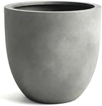 DTY Mount Yale 11.8" D x 11" H (Pot Opening 8.3") Fiberstone Planter with Drainage Hole, Weather Resistant for Indoor and Outdoor, 2 Extra Coco Mats - Gray, Small by DTY
