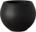 17" H x 21" Dia Modern Large Round Black Fiberstone Planter Pot with Drainage Hole, Lightweight UV-Resistant Planter for Olive Trees, Fiddle Leaf Fig & Tall Plants, Indoor Outdoor Entryway, Patio by Panlaolao