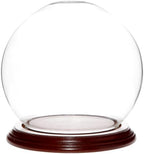 Plymor 5" x 6" Glass Display Dome Globe Cloche (Walnut Veneer Base), Pack of 6 by Plymor