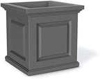 Mayne Nantucket 16x16 Weatherproof Traditional Plastic Planter in Graphite Gray - Image 2