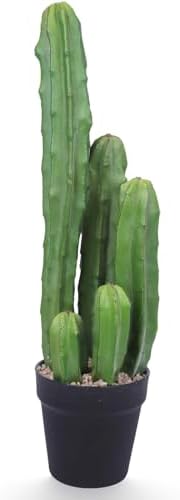 Artificial Cactus 22 Inch Fake Cacti Faux Plant with Black Planter for Home Garden Store Office Floor Decoration by Unknown
