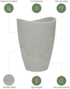 ECOBO 15.7 inches Eco-Friendly Round Pot Planter, Onda Indoor/Outdoor use, Durable, Versatile & Lightweight, Designed by Brazilian Artisans, Contemporary All-Weather Design – White - Image 2