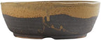 Wazakura Shigaraki Series Yellow Dust Stripe Glazed Ceramic Bonsai Pot - Image 2
