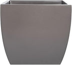 Pacifica Square Curved Fiberglass Planter, Grey, 16 Inch - Image 2