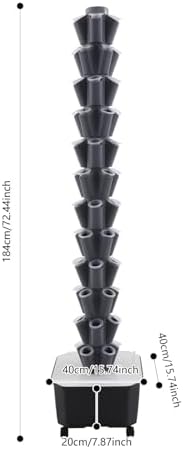 Hydroponic Grow Tower 12 Tiers 60 Holes, 6.6Gal Indoor Vertical Garden System with Water Pump, Automatic Water Circulation - Garden Hydroponic Growing Kit for Leafy Vegetables, Herbs, Strawberries - Image 5