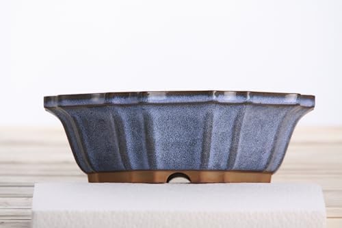 Willow Bonsai Ceramics Flower Design Bonsai Pot 8 Inch – Elegant Ceramic Bonsai & Succulent Planter, High‑Fired Frost‑Proof Stoneware with Drainage & Wiring Holes, Handmade in USA (Denim) - Image 7
