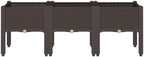 Gecheer Elevated Garden Planter Box with Legs, 47x16x17 Inch Brown Raised Planter for Outdoor Patio Terrace, Durable PP Rattan Look Flower Pot for Vegetables Herbs Climbing Plants - Image 3