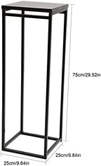 Tall Plant Stands Indoor Metal Column Geometric Flower Stand, Plant Pedestal Stand Corner Flower Pot Holder Organizer for Living Room Balcony Garden 29.52 inch, Black - Image 4