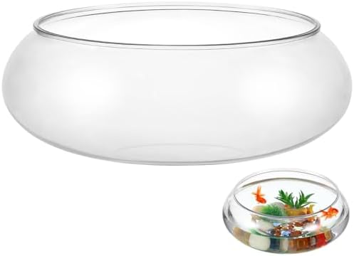 SUPVOX Clear Fish Tank Plastic Vase Bowl Wide Mouth Flower Vase Round Terrarium Plastic Hydroponic Planter Floral Container Clear Fish Bowl for Table Centerpiece Home Decoration 2800ml by SUPVOX