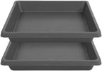 Square Plant Saucer 14 Inch 2 Pack, 6 8 10 12 13 16 18 20 Durable Plastic Plant Trays for Pots-Indoor Outdoor, Durable and Thicker Large Plant Drip Trays, Flower Planter Saucers for Potted Plants by Unknown