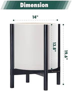 D'vine Dev Plastic Pot with Ebony Wood Stand, Oatmeal, 14 in, 55-C-T-4 - Image 3