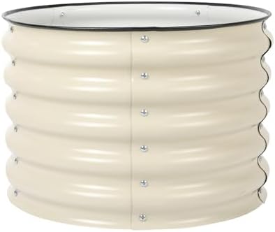 Aoodor 17" Tall 24" Metal Raised Garden Bed, Beige by Aoodor