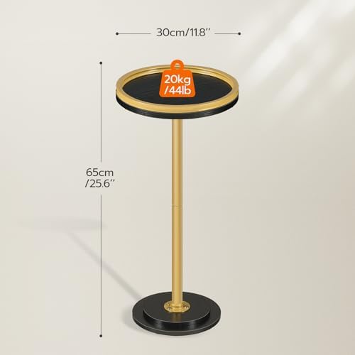 HOOBRO Small Round Side Table, Drink Table, Coffee Martini Table - Image 3