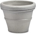 Crescent Garden Brunello Classic Gray Rolled Rim Planter Pot, Lightweight Indoor/Outdoor Weather-Safe Round Plant Pot, Extra Large Plastic Pot for Big Plants, 27''W (Concrete-Colored) by CrescentGarden