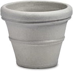 Crescent Garden Brunello Classic Gray Rolled Rim Planter Pot, Lightweight Indoor/Outdoor Weather-Safe Round Plant Pot, Extra Large Plastic Pot for Big Plants, 27''W (Concrete-Colored) by CrescentGarden