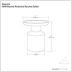 SIMPLIHOME Haynes 16" Wide Solid Wood Round End Table in White Wash - Image 3