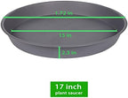 2 Pack of 16 17 inch Plant Saucer (15 inch Base), 2.3" Depth, Plant Trays for Pots, Plastic Plant Saucers for Indoors, Bird Bath Bowls, Flower Pot Drip Trays for Planter (17", Cement) - Image 3