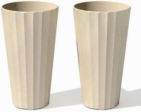Veradek Column Series Tall Planter - Tapered Outdoor Planter with Shelf by VeradekOutdoor